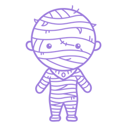 Dibujos animados lindo monstruo momia Diseño PNG