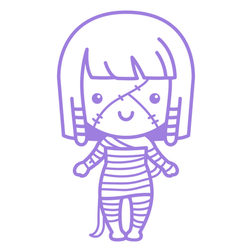 Cute mummy girl monster cartoon PNG Design