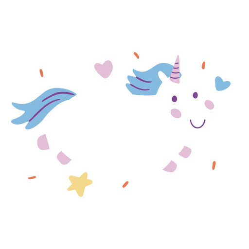 Cute sparkly unicorn cartoon PNG Design