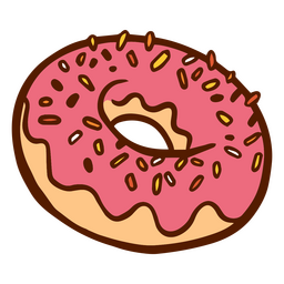 ícone detalhado de rosquinha rosa Desenho PNG