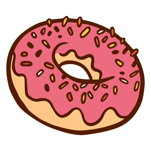 Detailliertes Symbol für rosa Donut PNG-Design