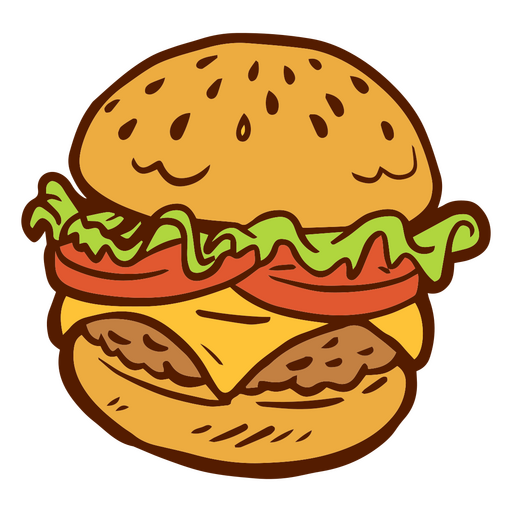 Icono detallado de hamburguesa Diseño PNG