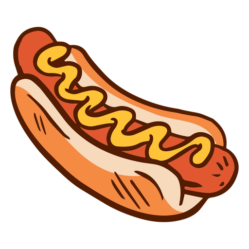 Detailed hot dog icon PNG Design