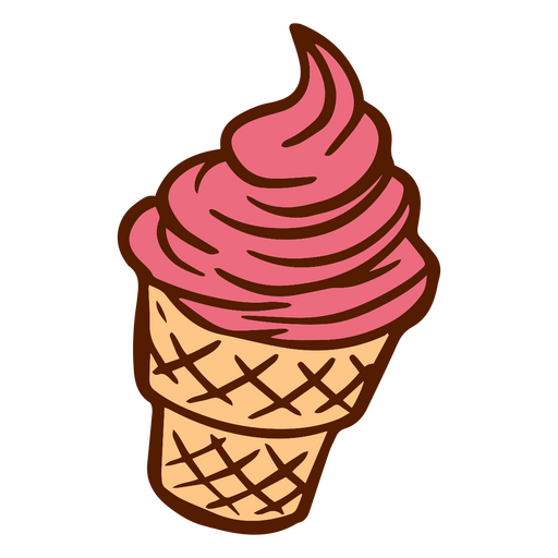 ?cone de sorvete detalhado Desenho PNG
