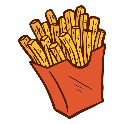 ?cone detalhado de batatas fritas Desenho PNG