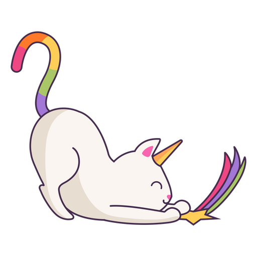 Lindo gato unicornio Diseño PNG