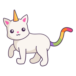 Cute Unicorn Cat Cartoon PNG & SVG Design For T-Shirts