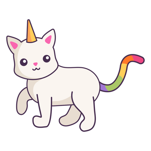 Desenhos Animados Personagem Caticorn Bonito Vector Kawaii Gato