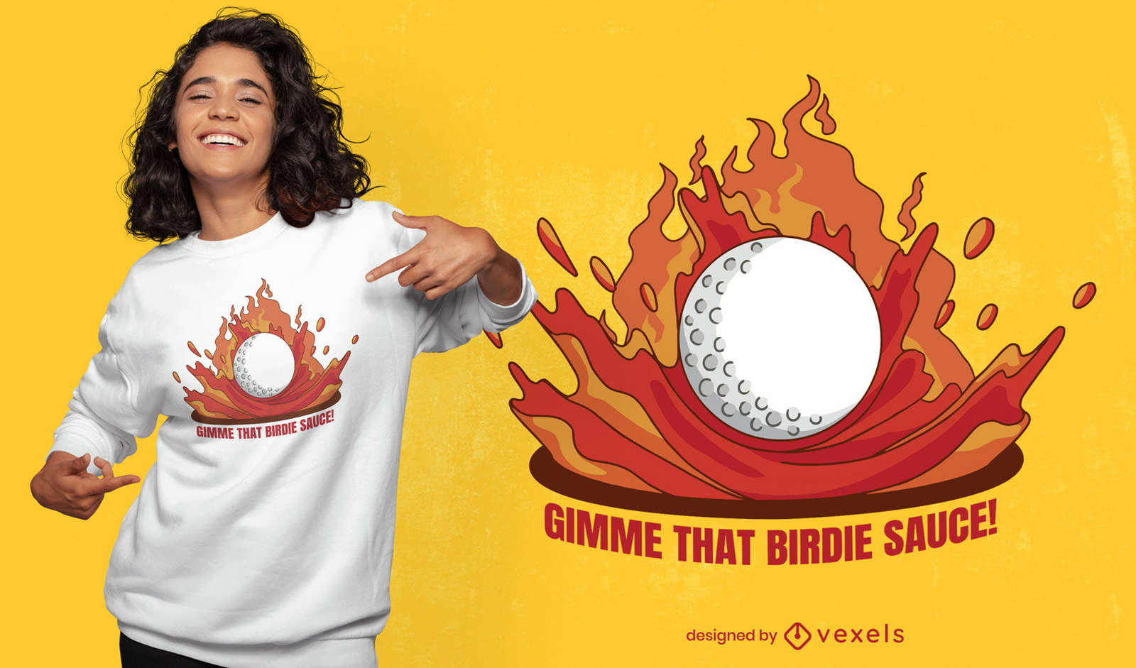 Golfball Birdie T-Shirt Design