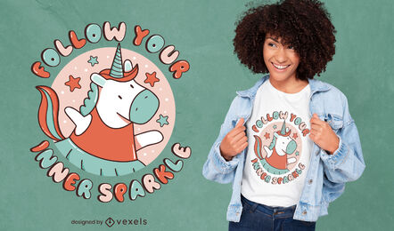 Nettes motivierendes Einhorn-T-Shirt-Design