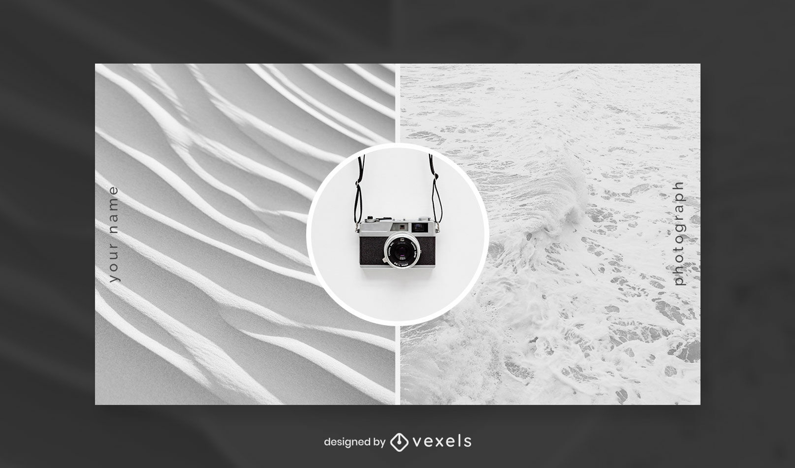 Facebook-Cover-Vorlage mit minimaler Kamera und Texturen