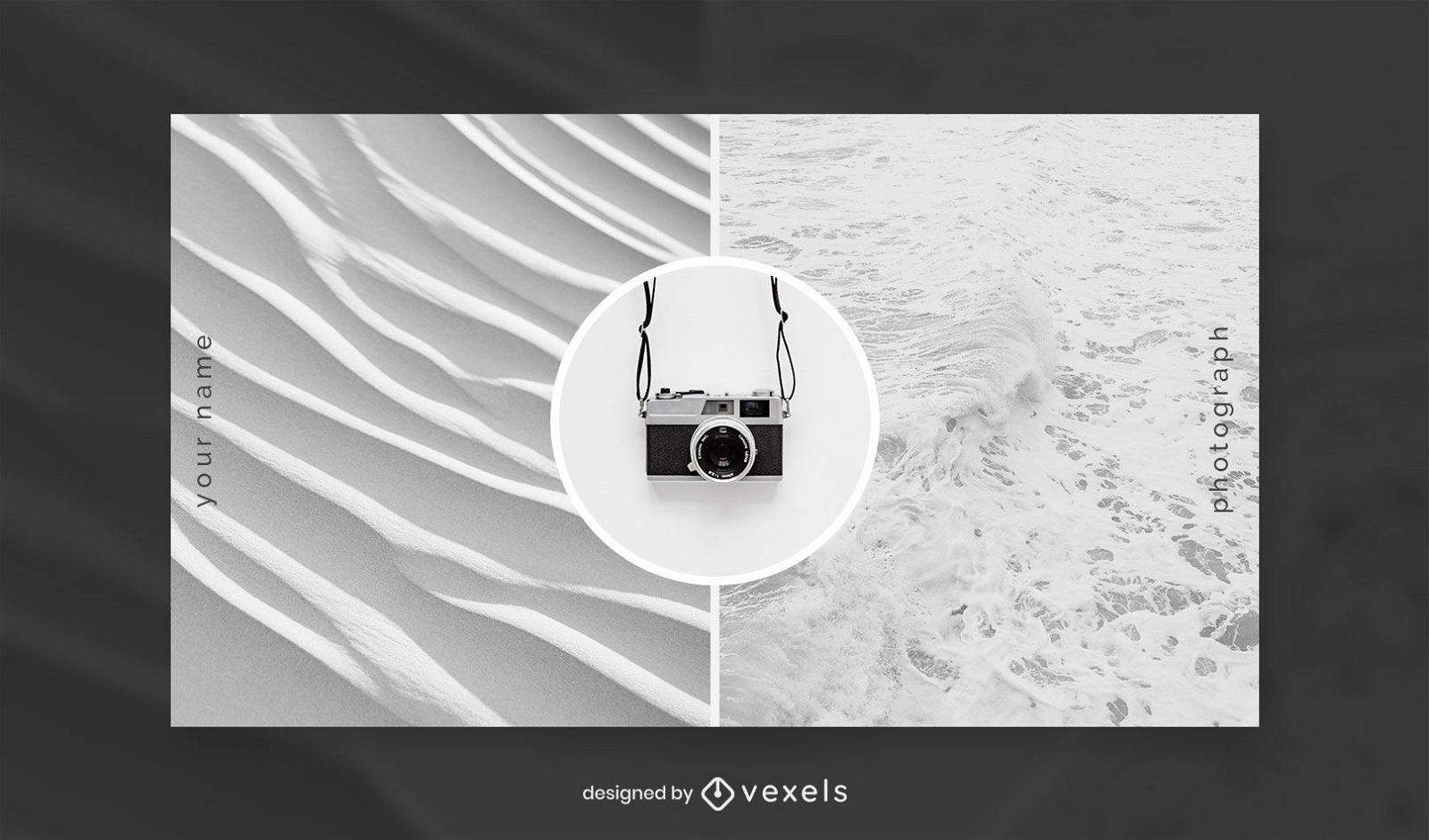 Minimal camera and textures facebook cover template