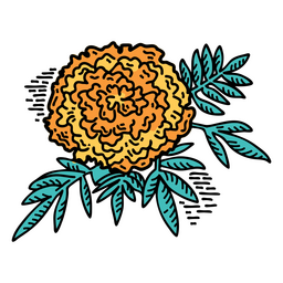 Diseño PNG Y SVG De Caléndula Amarilla Flor Típica Mexicana Para Camisetas