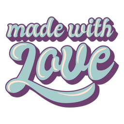 Feito com citação decorativa de amor Desenho PNG