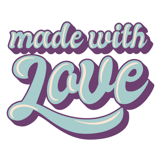 Made with love decorative quote PNG Design