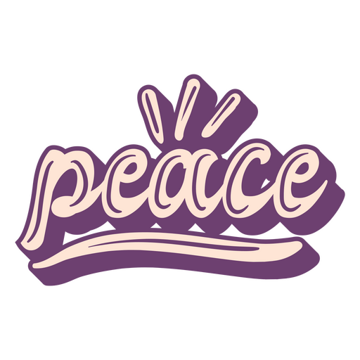 Sinal cursivo decorativo de paz Desenho PNG
