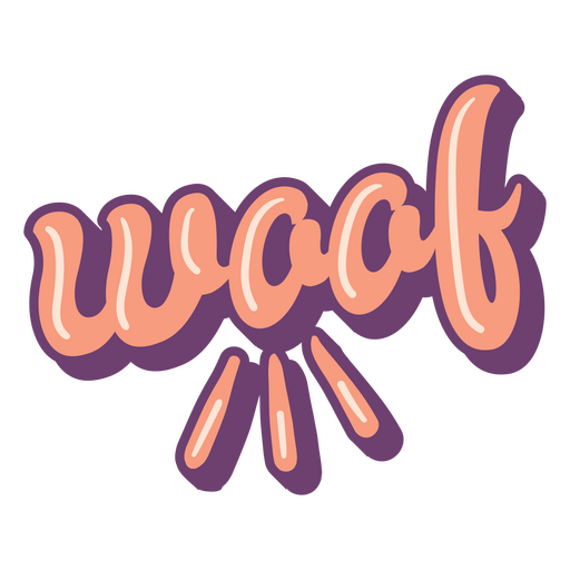 Placa brilhante decorativa Woof Desenho PNG