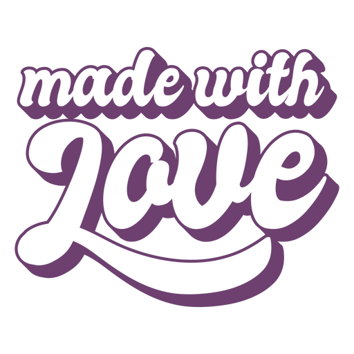 Made with love quote sign PNG Design