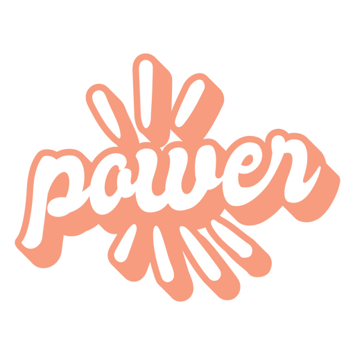 Power cursive sparkly sign PNG Design