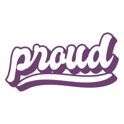 Orgulloso signo subrayado en cursiva Diseño PNG