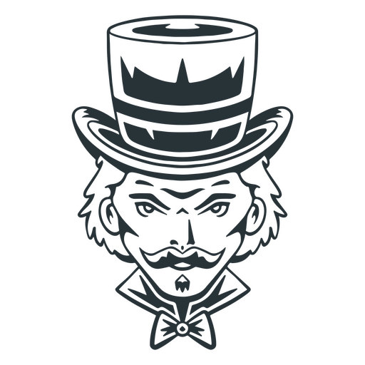 Circus presenter with hat head icon PNG Design