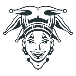 Jester circus characetr ícone de cabeça Desenho PNG