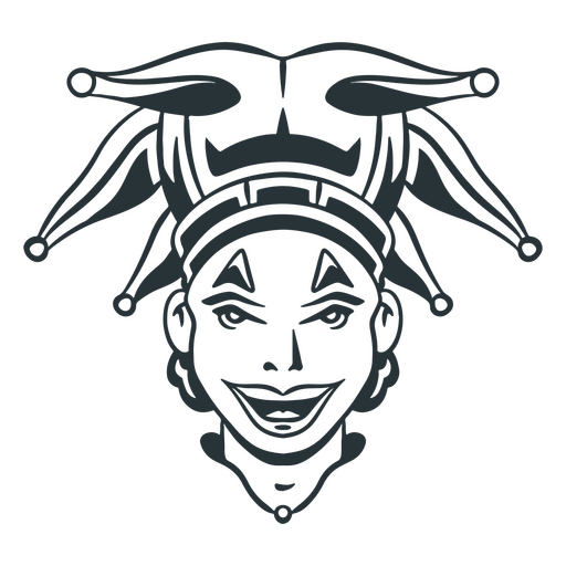 Jester circus characetr ícone de cabeça Desenho PNG