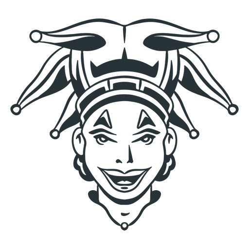 Symbol f?r den Kopf des Jester-Zirkuscharakters PNG-Design