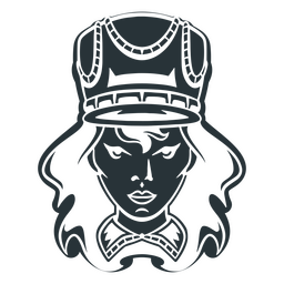Ícone de cabeça de personagem de mulher de circo Desenho PNG