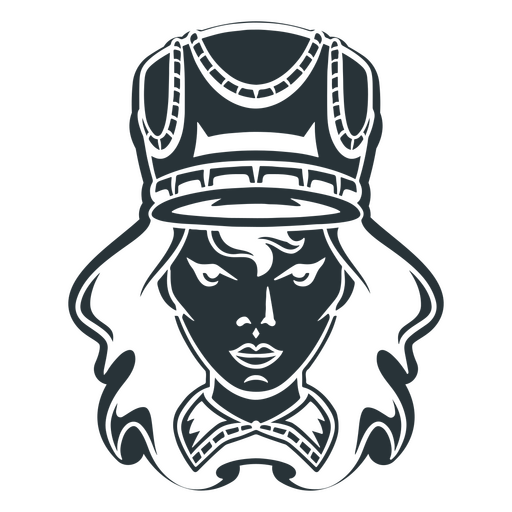 Circus woman character head icon PNG Design
