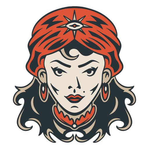 Psychic woman head icon PNG Design