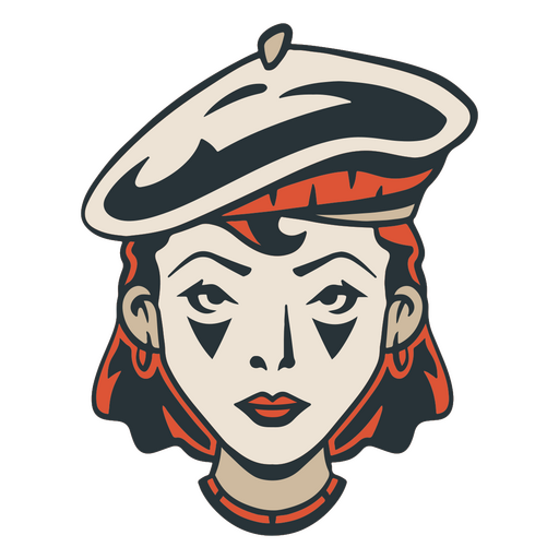 Circus mime girl head icon PNG Design