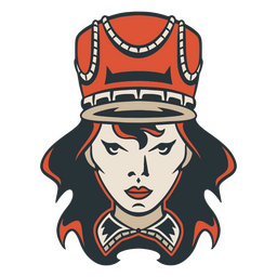 Ícone de cabeça de apresentador de mulher de circo Desenho PNG