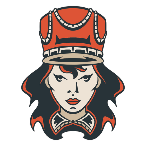 Icono de cabeza de presentadora de mujer de circo Diseño PNG