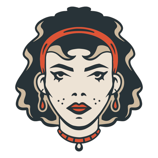 Personaje de circo de mujer seria Diseño PNG