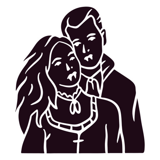 Vampire monster couple cutout PNG Design