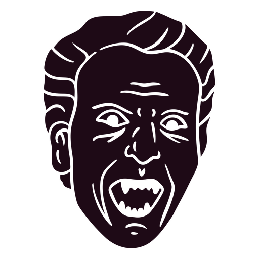 Ícone de cabeça de vampiro com raiva Desenho PNG