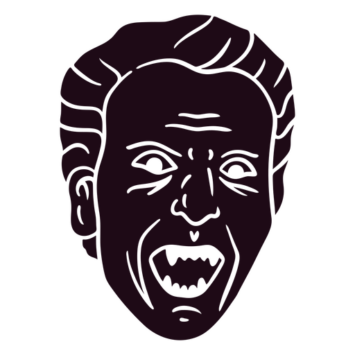 Icono de cabeza de vampiro enojado Diseño PNG