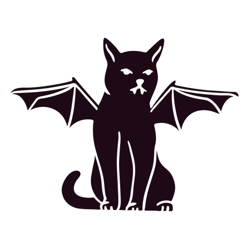 Icono de recorte de gato vampiro Diseño PNG