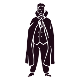 Vampircharakter in einem Umhang PNG-Design