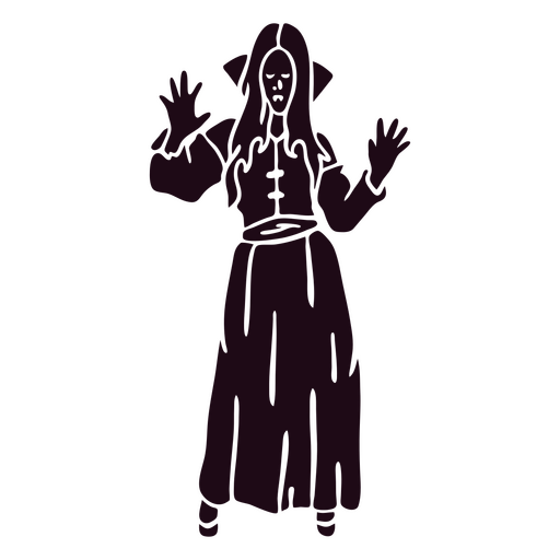 Personaje de mujer vampiro con capa. Diseño PNG