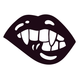 Vampire mouth biting lip icon PNG Design