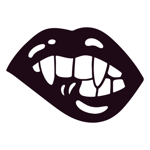 Icono de labio mordedor de boca de vampiro Diseño PNG