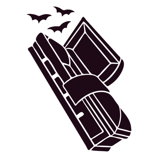 Icono de corte de ataúd abierto de vampiro Diseño PNG