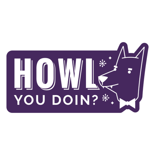 Howl simple werewolf quote badge PNG Design