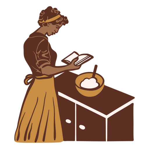 mujer, cocina, 50s, ilustración Diseño PNG