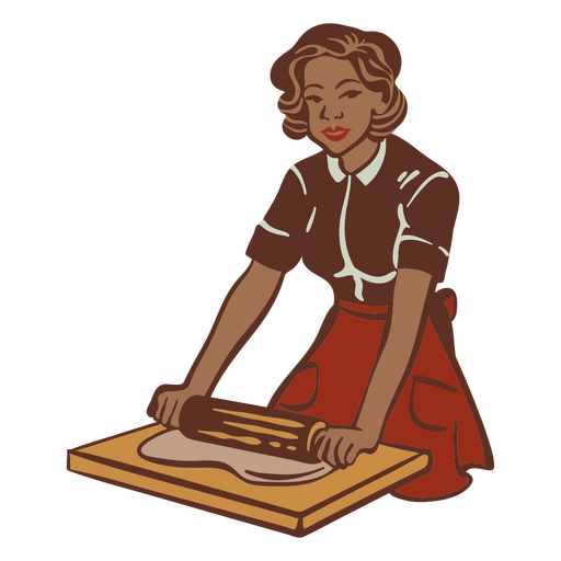 Vintage mulher negra cozinhando Desenho PNG