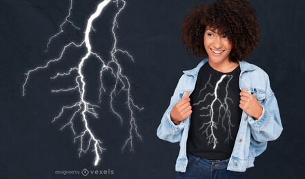 Lightning bolt from above PSD t-shirt design