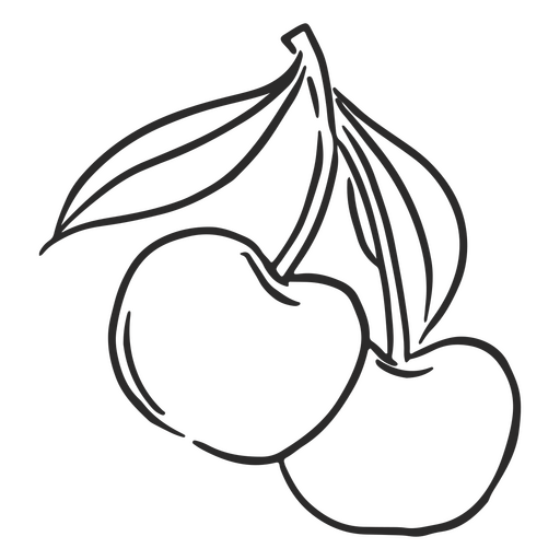 ?cone de arte de linha de cerejas Desenho PNG