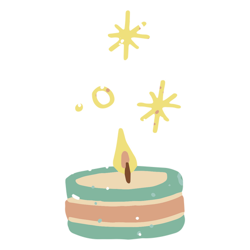 Pastel sparkly candle PNG Design
